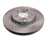 2x Febi Front Vented Brake Discs Fits Honda Accord Civic Cr-v Cr-z Fr-v Stream 2