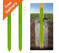 2X Fence Rescue - Post Repair Stake Anchor - Ideal For Wooden Posts Set In Concrete - Quick To Install - 1 Stake Per Post - Green