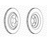 2x FERODO DDF1240C Brake Discs Rear Axle Braking For Audi A6 C6 Avant Allroad C6