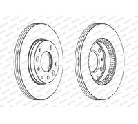 2x FERODO DDF1278C Brake Discs Front For Mazda Premacy 6 Saloon Hatchback Estate