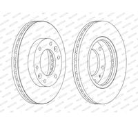 2x FERODO DDF1612C Brake Discs Front Axle Braking Fits Kia Sedona MK2 Hyundai