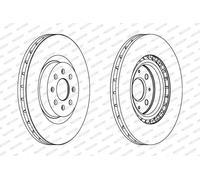 2x FERODO DDF1773C Brake Discs Front Fits Abarth Punto EVO Grande Punto Fiat