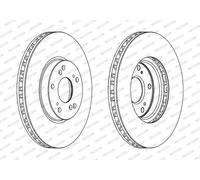 2x FERODO DDF1775C Brake Discs Front Axle Braking Fits Honda Accord Viii Estate