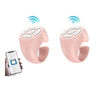 2X Finger Tip Remote Control, Fingertip Wireless Phone Scroller, Finger Scroller Page Turner, Scrolling Ring, Selfie Button Mobile Phone Controller, For School, Car, Home, Travel, Camping