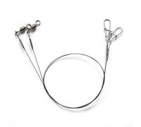 2x Fishing Leaders Wire Line with Swivel DuoLock Snap for Predatory Fish 14kg and 18kg Pulling Stainless Steel Pin Anti Winding Design (35cm 18kg)