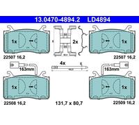 2x ✅Fits ATE 13.0470-4894.2 Brake Pad Set, disc brake 13.0470-4894.2 ⭐UK Seller⭐