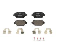 Bosch BP1150 - Brake Pads Car Rear Axle - Bosch Quality - Reduced Noise and Dust - ECE-R90 Certified - Copper-Free - 1 Set of 4 Pads - With Accessories