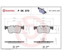 Brembo P06070 Front Disc Brake Pad - Set of 4
