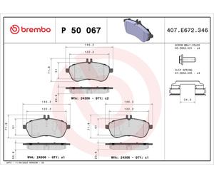 2x ✅Fits BREMBO P 50 067 Brake Pad Set, disc brake P 50 067 Brake pa ⭐UK Seller⭐