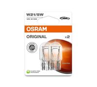 OSRAM ORIGINAL LINE, W21/5W, signal lamps with Glass wedge base, double blister (2 lamps), white