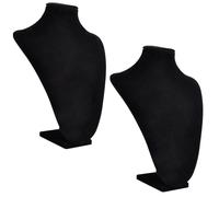 2x Flannel Jewelry Holder Necklace Black Display Stand vidaXL