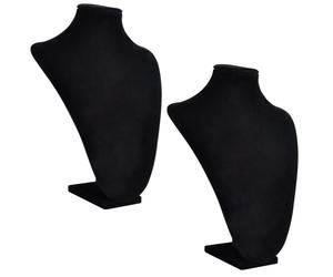 2x Flannel Jewelry Holder Necklace Black Display Stand vidaXL