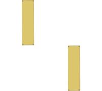 2x Flat 1.5mm Door Finger Plate 304 x 77mm Polished Brass Protective Push Plate