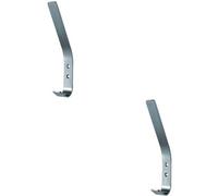 2X Flat Bar One Piece Hat & Coat Hook 60mm Projecion Satin Stainless Steel