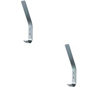 2x Flat Bar One Piece Hat & Coat Hook 60mm Projecion Satin Stainless Steel Loops Metallics One Size