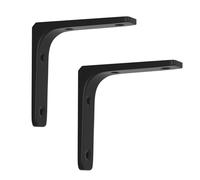 2X Floating Shelf Brackets,90° Right Angle Scaffold Shelves Brackets,Wall Mounted Cold Rolled Steel Shelf Support Brackets for Study Office Storage Shelf,with Screws,Black (100mm(3.9in))