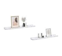 2x Floating Wall Shelves Engineered Wood Display Book Storage Shelves