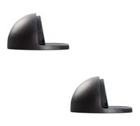 2x Floor mounted Oval Doorstop 44 x 22mm Matt Bronze Half Moon Stopper