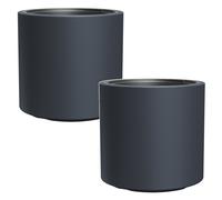 2x Flower Pot With Insert Anthracite 29cm 19 Liters
