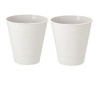 2x FNISS Waste Bin Home And Office Wastepaper Basket Plastic Trash Can Dust Rubbish Garbage Bins White 10 L + Free Shoe Bag