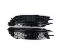 2X Fog Light Lamp Grille Grill Cover Compatible With Audi A6 C7 Sedan Pre-facelift 2012-2015 Honeycomb Mesh 4G0807681 4G0807682(Glossy Black-B)