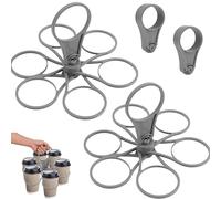2x Foldable Coffee Carrier Drink Holder, Drinks Carrier Tray Holiday Portable Drink Carrier with Handle, Reusable Drink Carrier, Super Carry 6-Cup Beverage Carrier, Festival Sports Gigs - Easy & Safe