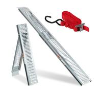 2x Foldable Loading Ramp Non-Slip Rail Motorcycle Bike Car Truck Trailer Steel