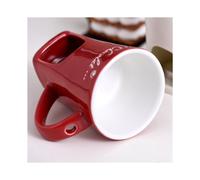 2X Fondue Mug Set Chocolate Cheese Milk Cream Making Set Single Butter Melter Baking Cup Candlestick Red