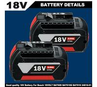 2X For Bosch Professional GBA 18V 8.0Ah Lithium-Ion Battery BAT609 BAT620 BAT610