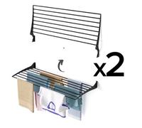 foxydry Wall-Mounted Clothes Drying Rack, Fold, Foldable Aluminum Design - Ideal for Indoor and Outdoor Use. Dimensions: 116x50x57 cm / 45.6x19.6x22.4 in