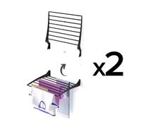 2X Foxydry Fold 62 Cm Black, Wall-Mounted Clothes Dryer, Space-Saving Laundry Rack