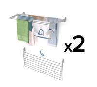 foxydry Fold, Wall-Mounted Clothes Drying Rack, Foldable Aluminum Design - Ideal for Indoor and Outdoor Use. Dimensions: 118x50x50 cm / 46.4x19.6x19.6 in