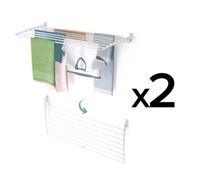 foxydry Fold 120 Folding Vertical Clothes Airer for Indoor and Outdoor Use in Aluminium and Steel 118 x 50 x 50 cm (White - Closing Down, 2 x Fold 120)
