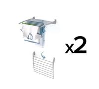 foxydry Fold Wall Drying Rack, Vertical Folding Indoor and Outdoor Clothes Airer in Aluminium and Steel, 62 x 50 x 50 cm (Grey - Closing Down, 2 x Fold 60)