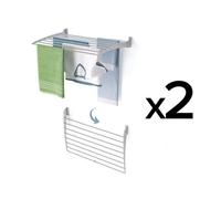 2X Foxydry Fold Down 82 Cm Grey, Compact Wall-Mounted Clothes Airer, Foldable Drying Rack