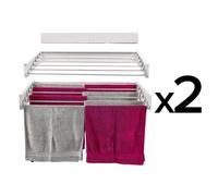 Foxydry HIDE Wall Mounted Clothes Airer - Outdoor/Indoor Retractable, 2pcs 101x50x11.5cm (2X 40inch, White (Limited Edition))