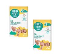 2X Fred & Flo Size 2 Nappies Newborn 58 Pack