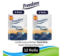 2X Freedom Rhino Jumbo Luxury Kitchen Towel Roll Super Strong & Absorbent 6 Roll