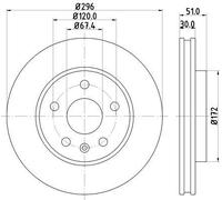 2x Front Brake Disc Fits Chevrolet Malibu Opel Insignia A HELLA 8DD 355 116-031