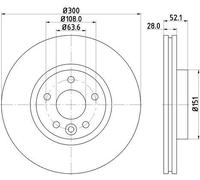 2x Front Brake Disc Fits Ford Mondeo 4 Saloon Turnier Van HELLA 8DD 355 116-221