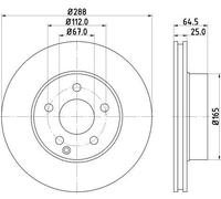 2x Front Brake Disc Fits Mercedes C-Class T-Model Coupe HELLA 8DD 355 113-861