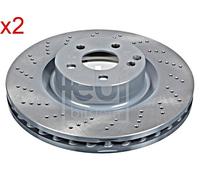 2X Front Brake Disc Fits MERCEDES Slc Slk AMG 1724210212