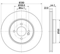 2x Front Brake Disc For Mini Mini Convertible Roadster BMW HELLA 8DD 355 113-751