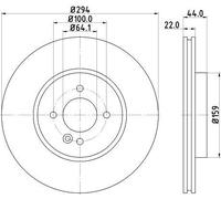 2x Front Brake Disc For Mini Mini Convertible Roadster BMW HELLA 8DD 355 115-871