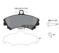 Genuine OE Textar Brake Pads Full Set Of 4 Front With Accessories 2192003