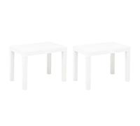 Vidaxl Garden Benches 2 Pcs White Plastic