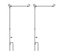 2X Garden Flag Stand Garden Flag Pole Holder with Garden Flag Stopper Anti-Wind Clip for Outdoor Decorative Yard Flag