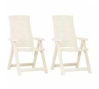 2x Garden Reclining Chairs Plastic Dining Outdoor Seating Multi Colours vidaXL
