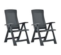2x Garden Reclining Chairs Plastic Outdoor Dining Chair Multi Colours