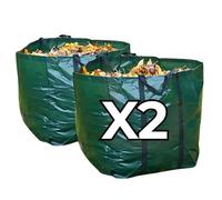 2x Garden Waste Bags 125L Heavy Duty Reusable Garden Sacks Waterproof Leaf Grass Rubbish Bags with Strong Handles by Speedwellstar